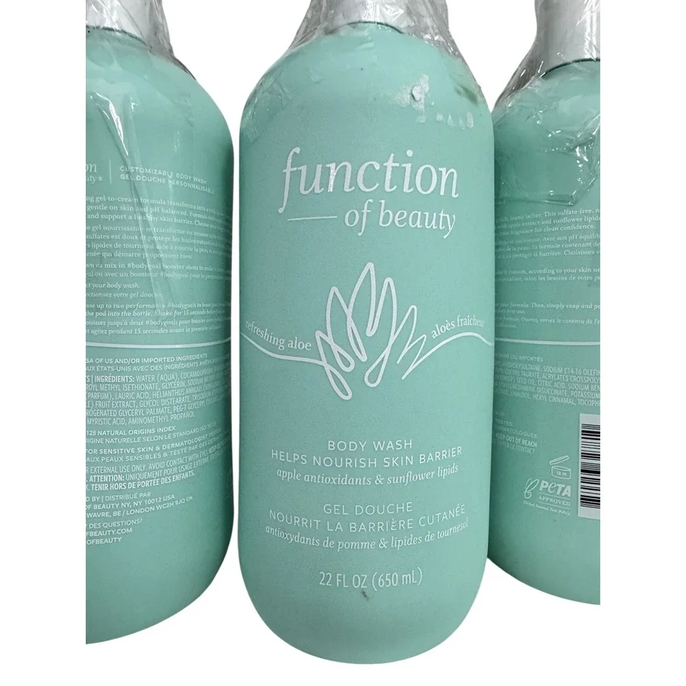 Lot of 3‎ Function of Beauty Body Wash Refreshing Aloe 22 fl oz Each Nourishing